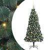 vidaXL K&uuml;nstlicher vorbeleuchteter Weihnachtsbaum mit Kugelset 150 cm