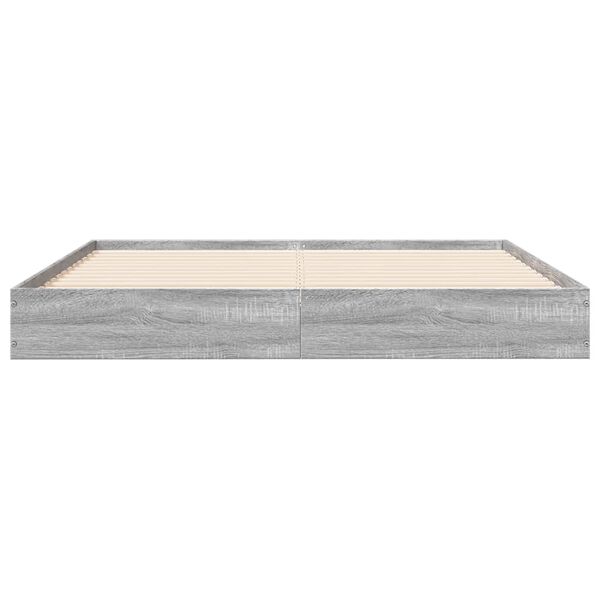 vidaXL Bettgestell Grau Sonoma 120x190 cm Holzwerkstoff