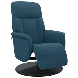 vidaXL Relaxsessel mit Fu&szlig;teil Blau Samt