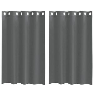 vidaXL Voile Vorh&auml;nge mit &Ouml;sen 2 Stk. Dunkelgrau 140x175 cm