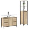 vidaXL Badezimmerm&ouml;bel-Set mit Regal 2 pcs Sonoma Eiche und Schwarz
