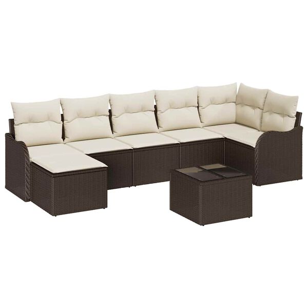 vidaXL Garten-Sofa-Set Braun Poly-Rattan