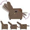 vidaXL Massagesessel Elektrisch Braun Stoff