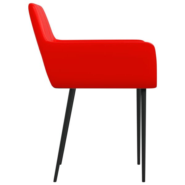vidaXL Esszimmerst&uuml;hle 2 Stk. Rot Kunstleder