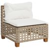 vidaXL 8-tlg. Garten-Sofagarnitur mit Kissen Beige Poly Rattan
