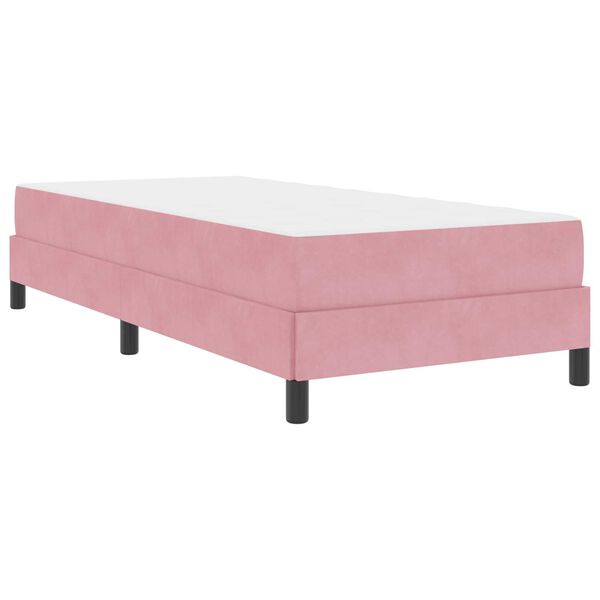 vidaXL Boxspringbett mit Matratze Rosa 90 x 200 cm Stoff