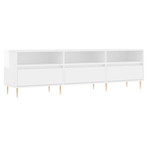 vidaXL TV-Schrank Hochglanz-Wei&szlig; 150x30x44,5 cm Holzwerkstoff