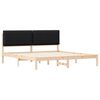 vidaXL Bettgestell mit gepolstertem Kopfteil Schwarz 200 x 200 cm