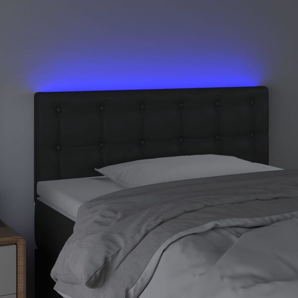 vidaXL LED Kopfteil Schwarz 90x5x78/88 cm Kunstleder