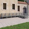 vidaXL 7-tlg. Garten-Lounge-Set Grau Kiefer Massivholz