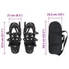 vidaXL 3 in 1 Schneeschuhe Schwarz 21 Zoll Aluminium und HDPE