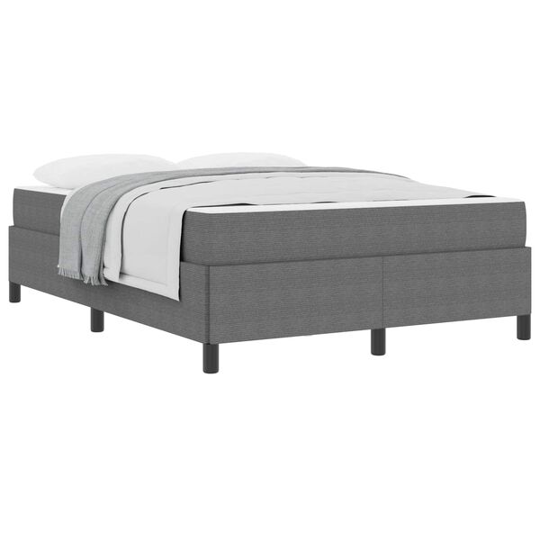 vidaXL Bettrahmen mit Matratze Hellgrau 140 x 190 cm Stoff