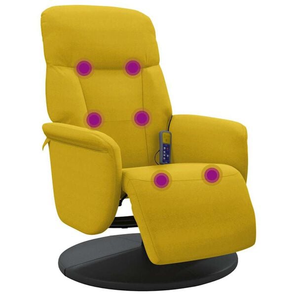 vidaXL Massagesessel mit Fu&szlig;teil Gelb Samt