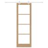 vidaXL Schiebet&uuml;r Natur 78 x 232 cm Massivholz Kiefer und Glas