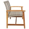 vidaXL Gartenbank Grau 112 cm Poly Rattan und Akazienholz