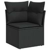 vidaXL Garten-Sofa-Set mit Kissen mit Speicher 8 pcs Schwarz