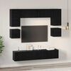 vidaXL TV-Schrankset 8 pcs Schwarz Eichen-Optik Holzwerkstoff