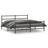 vidaXL Bettgestell mit Kopf- und Fu&szlig;teil Metall Schwarz 180x200 cm