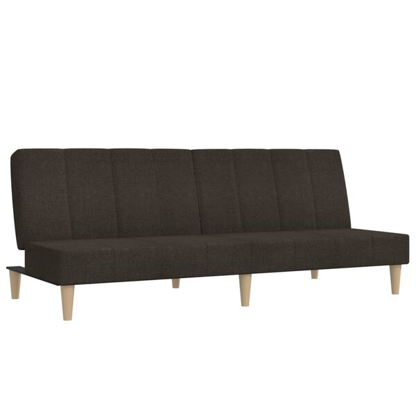 vidaXL Schlafsofa 2-Sitzer mit Hocker Dunkelbraun Stoff