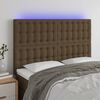 vidaXL LED Kopfteil Dunkelbraun 144x5x118/128 cm Stoff