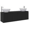 vidaXL Badezimmerschrank-Set 3 stk. Schwarz 49,5 x 44,5 x 65 cm