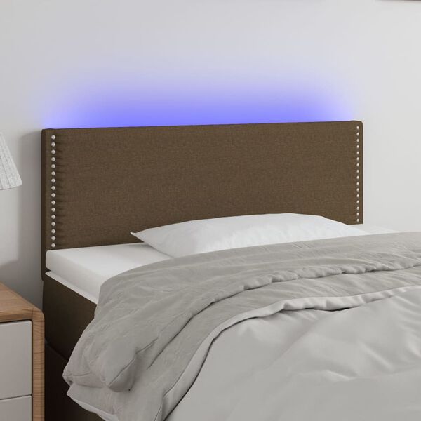 vidaXL LED Kopfteil Dunkelbraun 80x5x78/88 cm Stoff
