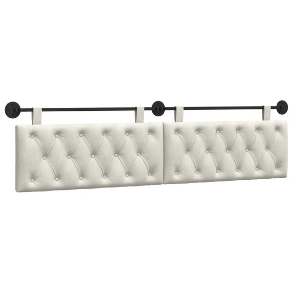 vidaXL H&auml;ngevorderseite Wandmontiert Creme 210 x 55 x 7 cm Samt