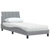 vidaXL Bett mit Matratze "Hanko" Hellgrau 80x200 cm Stoff