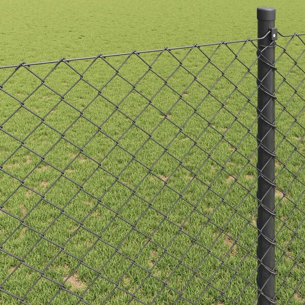 vidaXL Kettenzaun Grau 10 x 1,6 m Stahl