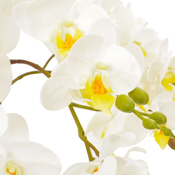 vidaXL K&uuml;nstliche Orchidee mit Topf Wei&szlig; 60 cm