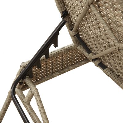 vidaXL Sonnenliegen 2 Stk. mit Tisch Hellgrau Poly Rattan