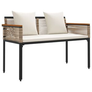 vidaXL Bank Outdoor 2 -Seater 117 x 54 x 74,5 cm Poly-Rattan