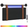 vidaXL H&auml;ngendes Kopfteil Mit LED Licht Schwarz Antikes PU