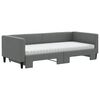 vidaXL Tagesbett Ausziehbar mit Matratzen Dunkelgrau 90x190 cm Stoff