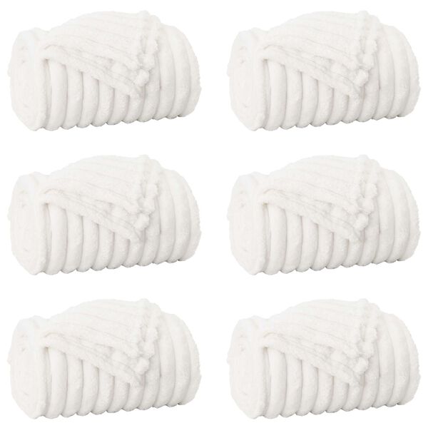 vidaXL Wohndecken 6 pcs Wei&szlig; 150 x 130 cm Fleece