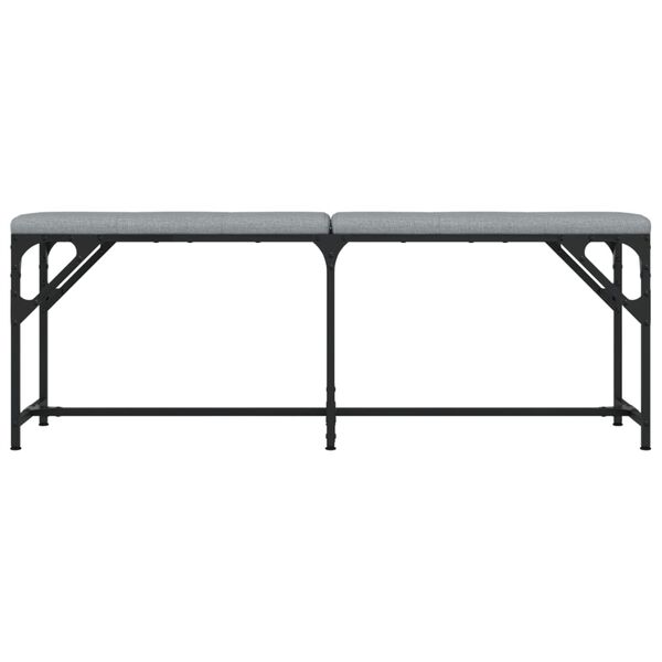 vidaXL Essbank Hellgrau 124x32x45 cm Stahl und Stoff