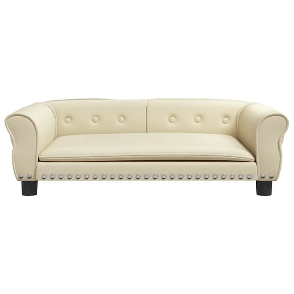 vidaXL Hundebett Creme 95x55x30 cm Kunstleder