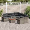 vidaXL Gartensofa-set mit Kissen 9 pcs Grau Poly-Rattan