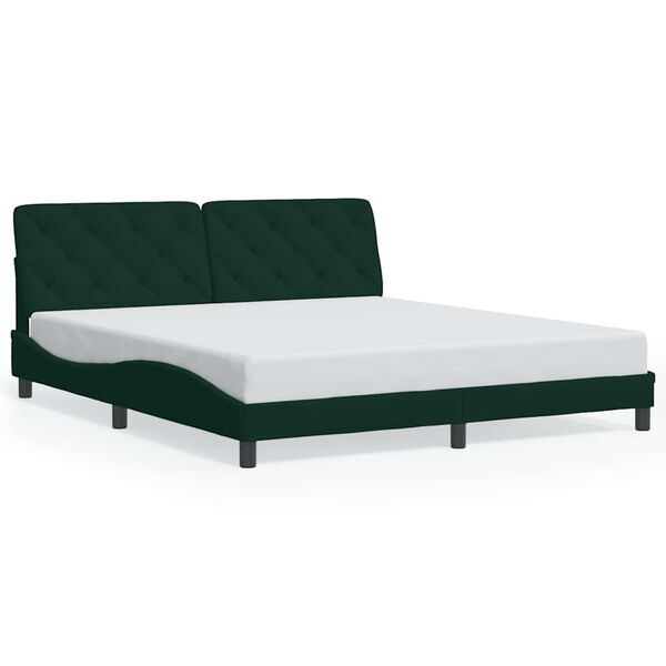 vidaXL Bettgestell ohne Matratze Dunkelgr&uuml;n 180x200 cm Samt