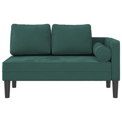 vidaXL Chaiselongue mit Kissen Dunkelgrün Samt