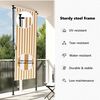 vidaXL Au&szlig;enrollo Orange und Wei&szlig; 120x270 cm Stoff und Stahl