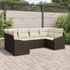 vidaXL Sofa Set mit Kissen 6 pcs Braun Poly Rattan