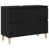 vidaXL Waschbeckenschrank mit T&uuml;r Schwarz Eichen-Optik 80 x 33 x 60 cm