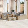 vidaXL Gartensofa-set mit Kissen 14 pcs Beige Poly-Rattan