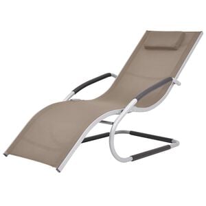 vidaXL Sonnenliege mit Kissen Aluminium und Textilene Taupe