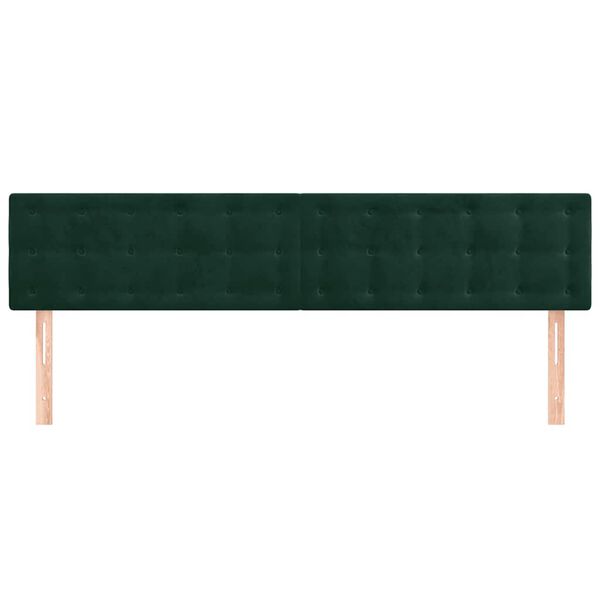 vidaXL Kopfteile Dunkelgr&uuml;n 160x5x78/88 cm Samt