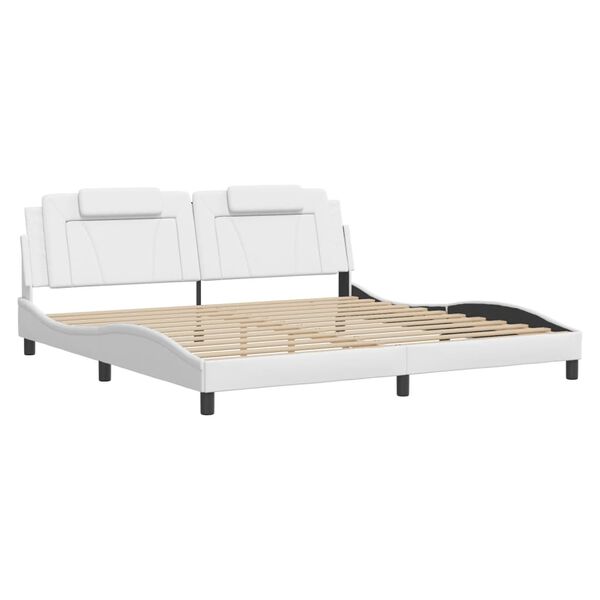 vidaXL Bettgestell "Viana" ohne Matratze Wei&szlig; 200x200 cm Kunstleder