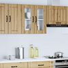 vidaXL K&uuml;chen-H&auml;ngeschrank mit Glast&uuml;r Lucca Artisan-Eiche Holzwerkstoff