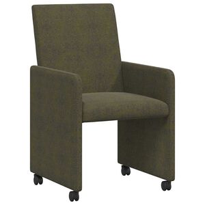 vidaXL Esszimmerst&uuml;hle mit Rollen 2 pcs Armeegr&uuml;n 57 x 66 x 94 cm