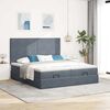 vidaXL Ottoman-Bett mit Matratzen & LEDs Dunkelgrau 180x200 cm Samt